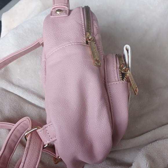 Betsey Johnson Dog Mini Backback Heart Quilted Pink Bag! Dusty Rose, EUC main image 8